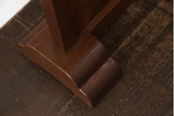 和製アンティーク　漆塗り!　美しい杢目が目を惹く総欅(ケヤキ)材の小さな卓上衝立(硯屏、パーテーション、小衝立、間仕切り、目隠し)(R-064857)
