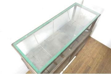 和製アンティーク　大正ロマン　お洒落なディスプレイが叶うカウンターガラスケース(ショーケース、カウンターテーブル、飾り棚、陳列棚、店舗什器)(R-064875)