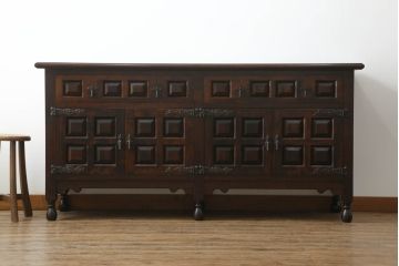 中古　美品　松本民芸家具　希少!　コレクションにもおすすめなS.P型サイドボード(収納棚、戸棚、サイドキャビネット、SP型)(R-064879)
