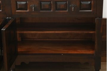 中古　美品　松本民芸家具　希少!　コレクションにもおすすめなS.P型サイドボード(収納棚、戸棚、サイドキャビネット、SP型)(R-064879)