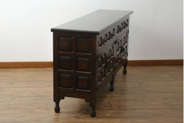 中古　美品　松本民芸家具　希少!　コレクションにもおすすめなS.P型サイドボード(収納棚、戸棚、サイドキャビネット、SP型)(R-064879)