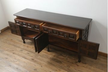 中古　美品　松本民芸家具　希少!　コレクションにもおすすめなS.P型サイドボード(収納棚、戸棚、サイドキャビネット、SP型)(R-064879)