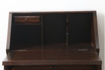 中古　松本民芸家具　上品な雰囲気漂うライティングビューロー(ワークデスク、簿記机、在宅用、在宅ワーク用、収納棚、戸棚、サイドキャビネット)(R-064880)