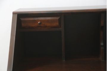 中古　松本民芸家具　上品な雰囲気漂うライティングビューロー(ワークデスク、簿記机、在宅用、在宅ワーク用、収納棚、戸棚、サイドキャビネット)(R-064880)