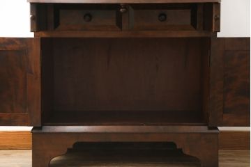 中古　松本民芸家具　上品な雰囲気漂うライティングビューロー(ワークデスク、簿記机、在宅用、在宅ワーク用、収納棚、戸棚、サイドキャビネット)(R-064880)