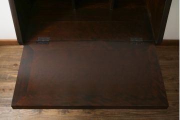 中古　松本民芸家具　上品な雰囲気漂うライティングビューロー(ワークデスク、簿記机、在宅用、在宅ワーク用、収納棚、戸棚、サイドキャビネット)(R-064880)