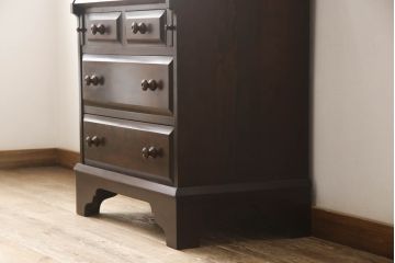 中古　北海道民芸家具　シンプルなデザインが魅力のライティングビューロー(ワークデスク、簿記机、在宅ワーク、在宅用、引き出し)(R-064884)