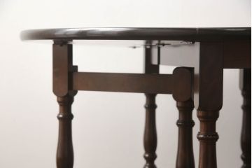 中古　美品　松本民芸家具　クラシカルな脚が目を惹くバタフライテーブル(ダイニングテーブル、ゲートレッグテーブル、2人掛け、4人掛け)(R-064885)