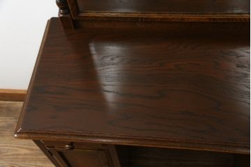 中古　美品　三越家具(現カントリーハウス)　Brugge(ブルージュ)　オーク材　クラシカルな雰囲気漂うドレッサーとスツールのセット(鏡台、ミラー、イス、椅子)(定価約33万円)(R-064886)