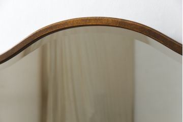 中古　美品　三越家具(現カントリーハウス)　Brugge(ブルージュ)　オーク材　クラシカルな雰囲気漂うドレッサーとスツールのセット(鏡台、ミラー、イス、椅子)(定価約33万円)(R-064886)