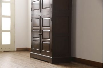中古　美品　松本民芸家具　特注品　落ち着いた佇まいが魅力的なキャビネット(収納棚、戸棚、食器棚、本棚、本箱、ブックケース)(R-064888)