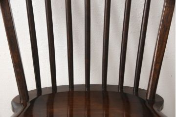 和製ビンテージ　松本民芸家具　シックな佇まいが魅力的な#72型・リーチチェア(ダイニングチェア、ウィンザーチェア、板座チェア、椅子、ウインザーチェア、ヴィンテージ)(R-064889)