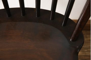和製ビンテージ　松本民芸家具　シックな佇まいが魅力的な#72型・リーチチェア(ダイニングチェア、ウィンザーチェア、板座チェア、椅子、ウインザーチェア、ヴィンテージ)(R-064889)