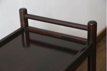 中古　松本民芸家具　上品な色合いが魅力!!シックな雰囲気漂うB型ワゴン(キャスターワゴン、サイドワゴン、キッチンワゴン、花台)(R-064890)