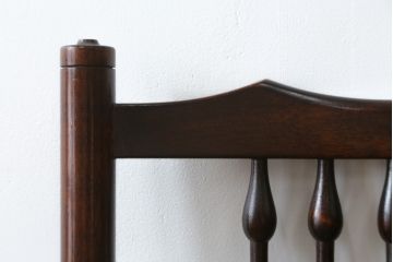 和製ビンテージ　松本民芸家具　#21型　ラッシ座面がお洒落なスピンドルアームチェア(椅子、イス、ダイニングチェア、ヴィンテージ)(定価約22万円)(R-064892)