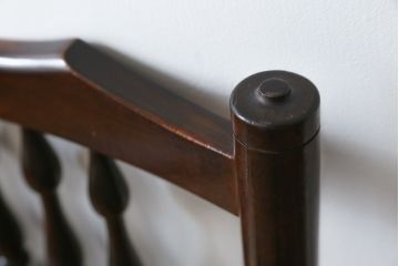 和製ビンテージ　松本民芸家具　#21型　ラッシ座面がお洒落なスピンドルアームチェア(椅子、イス、ダイニングチェア、ヴィンテージ)(定価約22万円)(R-064892)
