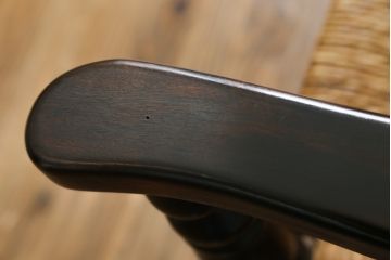 和製ビンテージ　松本民芸家具　#21型　ラッシ座面がお洒落なスピンドルアームチェア(椅子、イス、ダイニングチェア、ヴィンテージ)(定価約22万円)(R-064892)