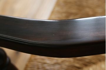 和製ビンテージ　松本民芸家具　#21型　ラッシ座面がお洒落なスピンドルアームチェア(椅子、イス、ダイニングチェア、ヴィンテージ)(定価約22万円)(R-064892)