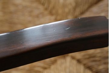 和製ビンテージ　松本民芸家具　#21型　ラッシ座面がお洒落なスピンドルアームチェア(椅子、イス、ダイニングチェア、ヴィンテージ)(定価約22万円)(R-064892)