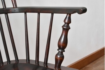 和製ビンテージ　松本民芸家具　#44A型　シックな色合いとクラシカルな佇まいが魅力のウィンザーチェア　定価約20万円　(R-064893)