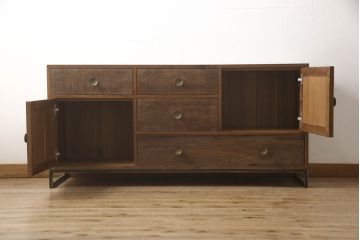 中古　美品　ビーナ(bina)　RILE DRESSER　古材を活かした世界に1つしかないライリードレッサー(サイドボード、サイドチェスト、キャビネット)(定価約24万円)(R-064895)