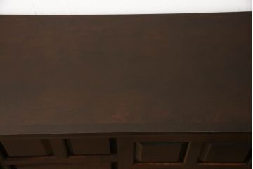 中古　北海道民芸家具　OM175　シックなデザインの下駄箱(シューズラック、靴箱、玄関収納、サイドボード、戸棚)(R-064897)