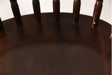 和製ビンテージ　ビーチ材　柏木工　凝った装飾が魅力的なウィンザーチェア2脚セット(ウインザーチェア、アームチェア、かしわ木工、KASHIWA、スピンドルバック、椅子、ヴィンテージ)(R-064898)
