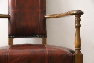 中古　バロッサバレンティ(VARO,S.A. VALENTI)　優美なシルエットが目を引くカクトワール・チェア(椅子、ダイニングチェア、アームチェア)(定価約20万円)(R-064903)