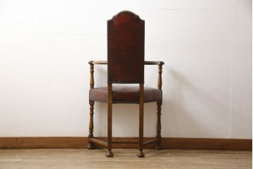 中古　バロッサバレンティ(VARO,S.A. VALENTI)　優美なシルエットが目を引くカクトワール・チェア(椅子、ダイニングチェア、アームチェア)(定価約20万円)(R-064903)