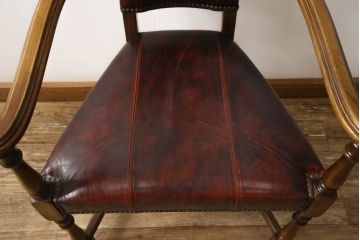 中古　バロッサバレンティ(VARO,S.A. VALENTI)　優美なシルエットが目を引くカクトワール・チェア(椅子、ダイニングチェア、アームチェア)(定価約20万円)(R-064904)