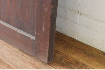 アンティーク建具　裏ガラス入り　落ち着いた和の空間を演出する格子帯戸1枚(格子戸、ガラス帯戸、引き戸)(R-064907)