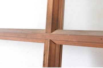 アンティーク建具　味わいある木味が魅力的なガラス戸1枚(引き戸)(R-064909)