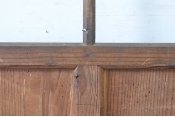 アンティーク建具　味わいある木味が魅力的なガラス戸1枚(引き戸)(R-064909)