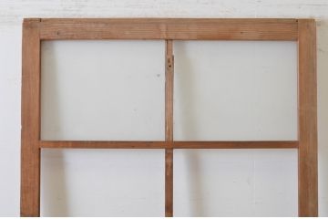 アンティーク建具　味わいある木味が魅力的なガラス戸1枚(引き戸)(R-064909)