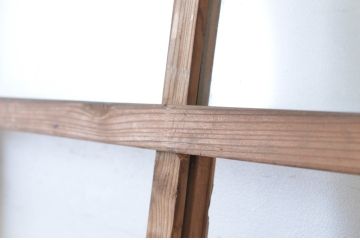 アンティーク建具　味わいある木味が魅力的なガラス戸1枚(引き戸)(R-064909)