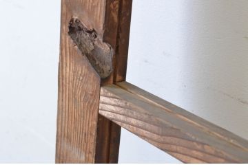 アンティーク建具　味わいある木味が魅力的なガラス戸1枚(引き戸)(R-064909)
