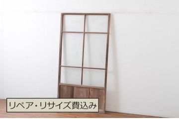 アンティーク建具　経年を感じさせる木味が魅力のガラス戸1枚(引き戸)(R-064910)