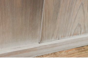 アンティーク建具　経年を感じさせる木味が魅力のガラス戸1枚(引き戸)(R-064910)