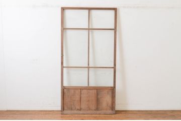 アンティーク建具　経年を感じさせる木味が魅力のガラス戸1枚(引き戸)(R-064910)