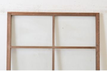アンティーク建具　経年を感じさせる木味が魅力のガラス戸1枚(引き戸)(R-064910)
