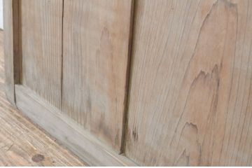 アンティーク建具　経年を感じさせる木味が魅力のガラス戸1枚(引き戸)(R-064910)