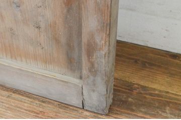アンティーク建具　経年を感じさせる木味が魅力のガラス戸1枚(引き戸)(R-064910)
