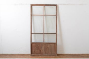 アンティーク建具　経年を感じさせる木味が魅力のガラス戸1枚(引き戸)(R-064911)