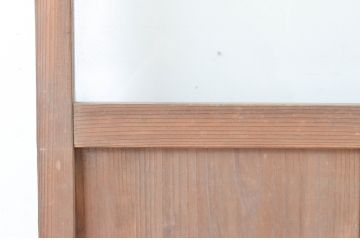 アンティーク建具　経年を感じさせる木味が魅力のガラス戸1枚(引き戸)(R-064911)