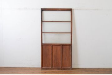 アンティーク建具　レトロな空間づくりにおすすめの横桟ガラス戸1枚(引き戸)(R-064912)