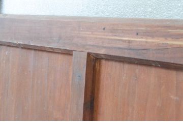 アンティーク建具　レトロな空間づくりにおすすめの横桟ガラス戸1枚(引き戸)(R-064912)
