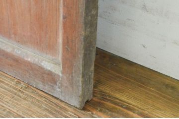 アンティーク建具　レトロな空間づくりにおすすめの横桟ガラス戸1枚(引き戸)(R-064912)