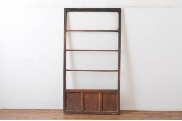 アンティーク建具　どこか懐かしい雰囲気を醸し出すモールガラス入り横桟ガラス戸1枚(引き戸)(R-064913)