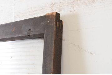 アンティーク建具　どこか懐かしい雰囲気を醸し出すモールガラス入り横桟ガラス戸1枚(引き戸)(R-064913)