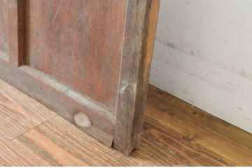 アンティーク建具　どこか懐かしい雰囲気を醸し出すモールガラス入り横桟ガラス戸1枚(引き戸)(R-064913)